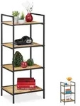 Relaxdays Standregal aus Bambus & Metall Hellbraun,Schwarz