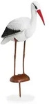 Relaxdays Gartenfigur Storch Wei&szlig;,Braun,Schwarz