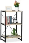 Relaxdays Standregal mit 3 Etagen Hellbraun,Schwarz