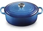 Le Creuset BR&Auml;TER OVAL SIGNATURE 27 CM AZURE