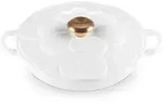 Le Creuset Gourmet-Profitopft Blume 26 cm White mit goldfarbe