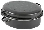 KARL KR&Uuml;GER G&auml;nsebr&auml;ter oval 7,5 l &Oslash;38cm emailliert schwarz matt