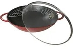 Staub Specialities Wok mit Glasdeckel 37 cm, Gusseisen