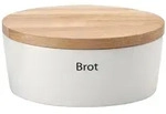 Continenta Brottopf oval mit Holzdeckel 30 x 23 x 13,5 cm