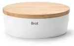 Continenta Brottopf oval mit Holzdeckel 36 x 23 x 13,5 cm