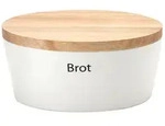Continenta Brottopf oval mit Holzdeckel 27 x 20 x 13,5 cm