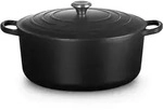 Le Creuset Br&auml;ter Signature rund 34 cm Schwarz Matt