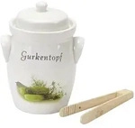 Gurkentopf 3,5 l mit Holzzange und Rezept