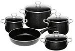 RIESS Topfset Black Magic 5teilig schwarz Emaille