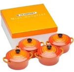Le Creuset Mini Cocotte 4er Set 10 cm 0,2 l Ofenrot