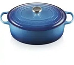 Le Creuset BR&Auml;TER OVAL SIGNATURE 33 CM AZURE