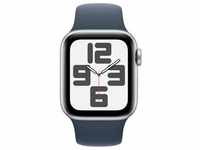 Apple Watch SE Aluminium 44mm Silber (Sportarmband sturmblau) S/M