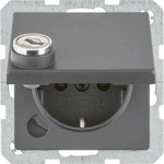 Berker 41636086, Berker SCHUKO-Steckdose anth/mt 41636086