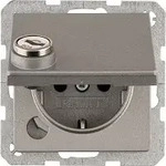 Berker 47636084, Berker SCHUKO-Steckdose alu/mt 47636084