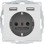 Berker 48036084, Berker Steckdose SCHUKO/USB 48036084
