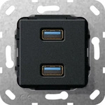Gira 568510, Gira USB 3.0 A 2fach sw matt 568510