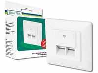 DIGITUS DN-9005-N, DIGITUS CAT 6 wall outlet, shielded, 2x RJ45 8P8C, LSA, pure