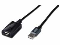 DIGITUS DA-73100-1, DIGITUS Active USB 2.0 Repeater/Extension Cable, 10 m A/M to A/F,