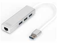 DIGITUS DA-70250-1, DIGITUS USB 3.0, 3-ports HUB & Gigabit LAN adapter 3xUSB