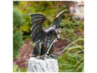Drachenvogel Terrador aus Bronze, groß, mit Wasserspiel-Funktion