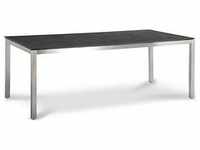 Best Freizeitmöbel Tisch Marbella 210x100 cm, Edelstahl/ Ardesia