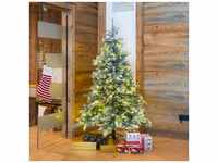 Künstlicher Weihnachtsbaum Fichte. Schneeoptik, mit LED-Beleuchtung, 180 cm