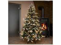 Künstlicher Weihnachtsbaum Fichte, Schneeoptik, mit Beleuchtung, 150 cm