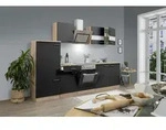 K&uuml;che K&uuml;chenzeile K&uuml;chenblock Einbauk&uuml;che Eiche Schwarz Merle 270 cm...