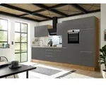 K&uuml;che K&uuml;chenzeile K&uuml;chenblock Marleen Premium 370 cm Grau Artisan Eiche...