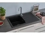 K&uuml;chensp&uuml;le Einbausp&uuml;le Sp&uuml;le Granit Mineralite 81 x 50 Schwarz Respekta Alineo