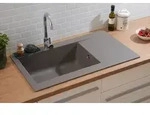 Einbausp&uuml;le K&uuml;chensp&uuml;le Sp&uuml;le Granit Mineralite 86 x 50 Grau Respekta Denver