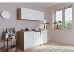 K&uuml;che Minik&uuml;che Singlek&uuml;che K&uuml;chenzeile Pantry Eiche Wei&szlig; Luis 150 cm...