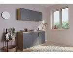 K&uuml;che Minik&uuml;che Singlek&uuml;che K&uuml;chenzeile Pantry Eiche Grau Luis 150 cm Respekta