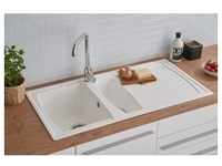 Küchenspüle Einbauspüle Spüle Granit Mineralite 100 x 50 Weiß Respekta Boston