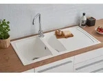 K&uuml;chensp&uuml;le Einbausp&uuml;le Sp&uuml;le Granit Mineralite 100 x 50 Wei&szlig; Respekta Boston