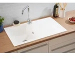 K&uuml;chensp&uuml;le Einbausp&uuml;le Sp&uuml;le Granit Mineralite 86 x 50 Wei&szlig; Respekta Boston
