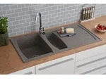 K&uuml;chensp&uuml;le Einbausp&uuml;le Sp&uuml;le Granit Mineralite 100 x 50 Grau Respekta Boston