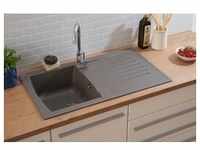 Küchenspüle Einbauspüle Spüle Granit Mineralite 86 x 50 cm Grau Respekta Boston