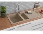 K&uuml;chensp&uuml;le Einbausp&uuml;le Sp&uuml;le Granit Mineralite 100 x 50 Beige Respekta Boston