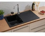 K&uuml;chensp&uuml;le Einbausp&uuml;le Sp&uuml;le Granit Mineralite 86 x 50 Schwarz Respekta Boston