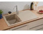 K&uuml;chensp&uuml;le Einbausp&uuml;le Sp&uuml;le Granit Mineralite 86 x 50 Beige Respekta Boston