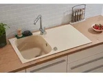 K&uuml;chensp&uuml;le Einbausp&uuml;le Sp&uuml;lbecken Granitsp&uuml;le 86 x 50 Beige Respekta Orlando