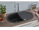 K&uuml;chensp&uuml;le Einbausp&uuml;le Sp&uuml;lbecken Granitsp&uuml;le 79x50 Schwarz Respekta Phoenix