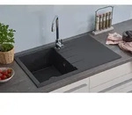 K&uuml;chensp&uuml;le Einbausp&uuml;le Sp&uuml;le Granit Mineralite 80 x 50 Schwarz Respekta Houston