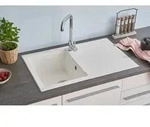 K&uuml;chensp&uuml;le Einbausp&uuml;le Sp&uuml;le Granit Mineralite 80 x 50 Wei&szlig; Respekta Houston