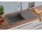 Einbausp&uuml;le K&uuml;chensp&uuml;le Sp&uuml;le Granit Mineralite 78 x 44 Grau Respekta Denver