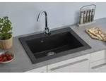 K&uuml;chensp&uuml;le Einbausp&uuml;le Sp&uuml;le Granit Mineralite 66 x 50 Schwarz Respekta Ohio