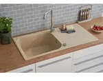 K&uuml;chensp&uuml;le Einbausp&uuml;le Sp&uuml;lbecken Granitsp&uuml;le 100x50 Beige Respekta Orlando