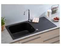 Küchenspüle Einbauspüle Spülbecken Granit 100x50 Schwarz Respekta Orlando