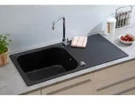 K&uuml;chensp&uuml;le Einbausp&uuml;le Sp&uuml;lbecken Granit 100x50 Schwarz Respekta Orlando